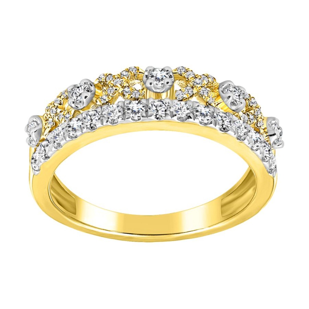 LADIES BAND 0.50CT ROUND DIAMOND 14K YELLOW GOLD