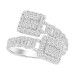 LADIES BAND 0.75CT ROUND/BAGUETTE DIAMOND 14K WHITE GOLD (SI QUALITY)