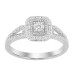 LADIES RING 0.25CT ROUND/BAGUETTE DIAMOND 14K WHITE GOLD