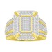 MEN'S RING 0.50CT ROUND/BAGUETTE DIAMOND 10K YELLOW GOLD