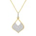 LADIES PENDANT WITH CHAIN 0.12CT ROUND DIAMOND 10K YELLOW GOLD