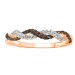 LADIES  RING 0.25CT ROUND/DARK BROWN DIAMOND 14K ROSE GOLD