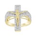MEN'S RING 1.00CT ROUND/BAGUETTE DIAMOND 10K YELLOW GOLD