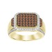 MEN'S RING 1.00CT ROUND DARK BROWN DIAMOND 10K YELLOW GOLD