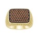 MEN'S RING 1.00CT ROUND DARK BROWN DIAMOND 10K YELLOW GOLD