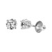 LADIES SOLITAIRE EARRINGS 0.15CT ROUND DIAMOND 14K WHITE GOLD