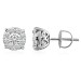 LADIES EARRINGS 0.50CT ROUND DIAMOND 14K WHITE GOLD (SI QUALITY)