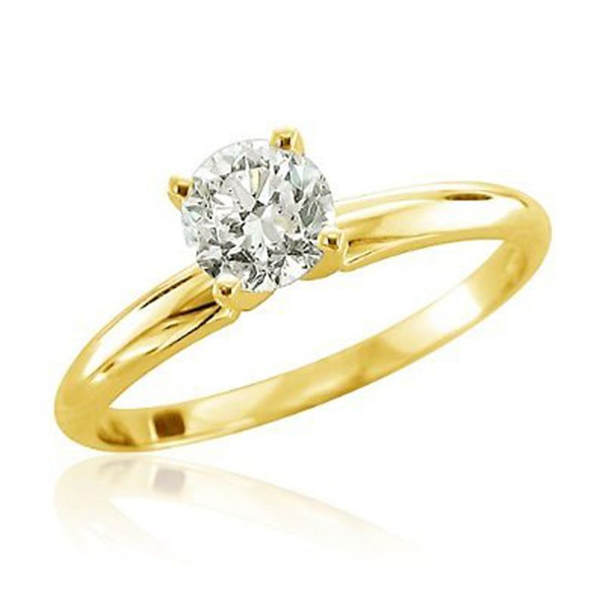 LADIES SOL RING 0.33CT ROUND DIAMOND 14K YELLOW GOLD