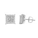 LADIES EARRINGS 1.00CT ROUND/PRINCESS DIAMOND 14K WHITE GOLD (CENTER STONE 0.60CT PRINCESS DIAMOND)