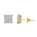 LADIES EARRINGS 0.55CT ROUND/PRINCESS DIAMOND 14K YELLOW GOLD (SI QUALITY)