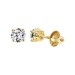 LADIES SOLITAIRE EARRINGS 1.00CT ROUND DIAMOND 14K YELLOW GOLD