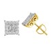 LADIES EARRINGS 0.25CT ROUND/PRINCESS DIAMOND 14K YELLOW GOLD (SI QUALITY)