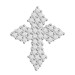 LADIES CROSS PENDANT 0.30CT ROUND DIAMOND 10K WHITE GOLD