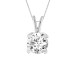 LADIES SOLITAIRE PENDANT WITH CHAIN 0.50CT ROUND DIAMOND 14K WHITE GOLD