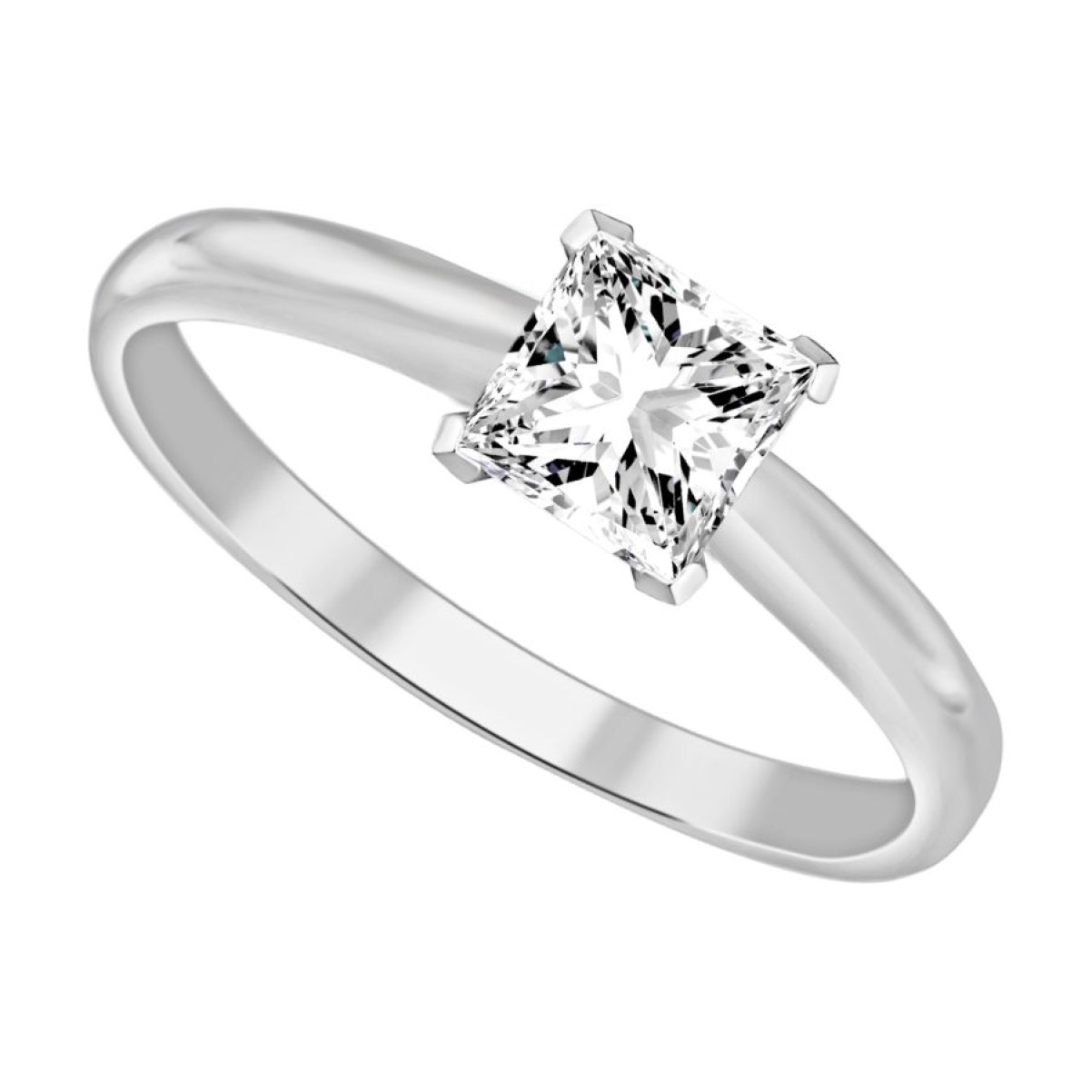 LADIES RING 0.15CT PRINCESS DIAMOND 14K WHITE GOLD