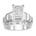 LADIES RING 1.50CT ROUND/PRINCESS/BAGUETTE DIAMOND 10K WHITE GOLD