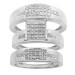 LADIES TRIOS SET 0.50CT ROUND DIAMOND 10K WHITE GOLD