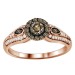 LADIES RING 0.50CT ROUND DARK BROWN DIAMOND 14K ROSE GOLD