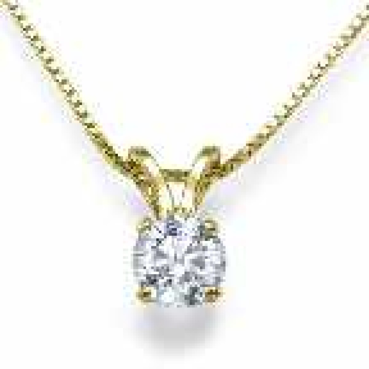 SOLITAIRE PENDANT 0.25CT ROUND DIAMOND 14K YELLOW GOLD