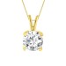 SOLITAIRE LADIES PENDANTS WITH CHAIN 0.25CT ROUND DIAMOND 14K YELLOW GOLD