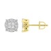 LADIES STUD EARRINGS 1.50CT ROUND/PRINCESS DIAMOND 14K YELLOW GOLD