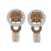 LADIES EARRINGS 0.85CT ROUND DARK BROWN DIAMOND 14K ROSE GOLD
