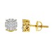 LADIES STUD EARRINGS 0.50CT ROUND/PRINCESS DIAMOND 14K YELLOW GOLD