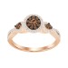 LADIES RING 0.40CT ROUND DARK BROWN DIAMOND 14K ROSE GOLD