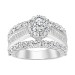 LADIES RING 3.00CT ROUND/BAGUETTE DIAMOND 10K WHITE GOLD