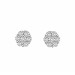 LADIES FLOWER EARRINGS 0.25CT ROUND DIAMOND 14K WHITE GOLD
