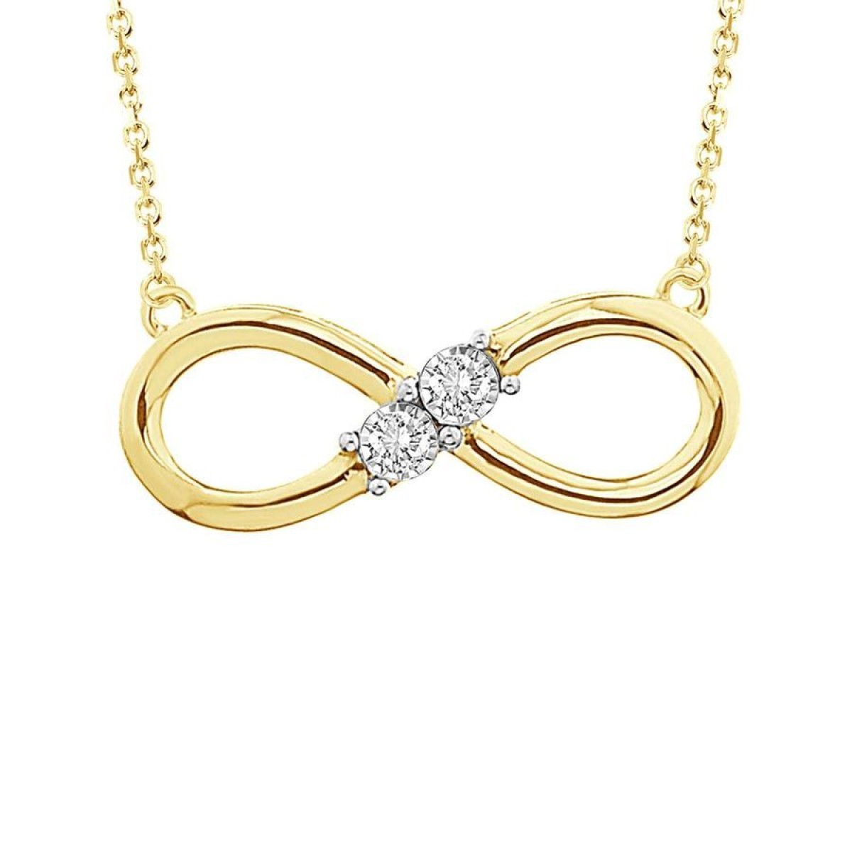 LADIES PENDANT WITH CHAIN 0.10CT ROUND DIAMOND 10K YELLOW GOLD