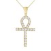 MEN'S CROSS 1.50CT ROUND DIAMOND 14K YELLOW GOLD
