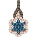 LADIES PENDANT 0.50CT ROUND DARK BROWN/BLUE DIAMOND 10K ROSE GOLD