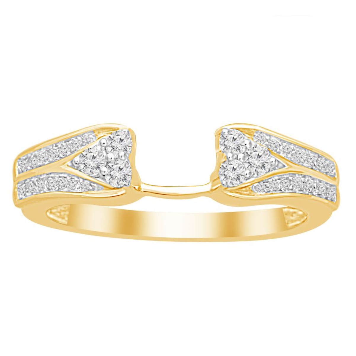 LADIES WRAP RING 0.25CT ROUND DIAMOND 14K YELLOW GOLD