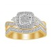LADIES BRIDAL SET 0.33CT ROUND DIAMOND 10K YELLOW GOLD