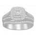 LADIES BRIDAL RING 0.50CT ROUND/PRINCESS DIAMOND 10K WHITE GOLD