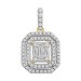 LADIES PENDANT WITH CHAIN 0.55CT ROUND/BAGUETTE DIAMOND 14K WHITE GOLD