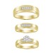 LADIES TRIOS SET RING 0.30CT ROUND DIAMOND 10K YELLOW GOLD