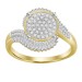 LADIES RING 0.40CT ROUND/BAGUETTE DIAMOND 10K YELLOW GOLD